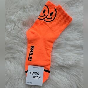 Orange Smiley Face Socks